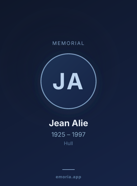 Memorial portrait of Jean Alie