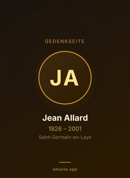 Gedenkportrait von Jean Allard