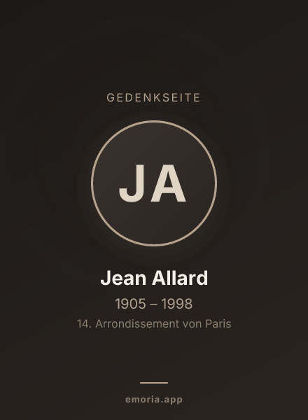 Gedenkportrait von Jean Allard