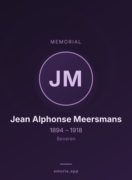 Memorial portrait of Jean Alphonse Meersmans