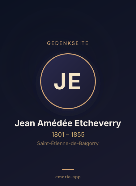 Gedenkportrait von Jean Amédée Etcheverry