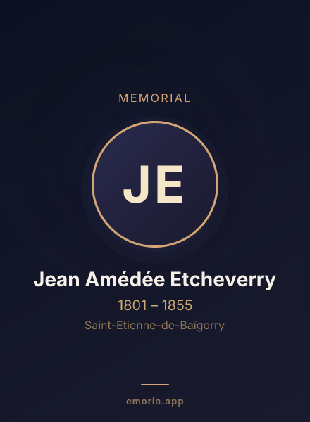 Memorial portrait of Jean Amédée Etcheverry