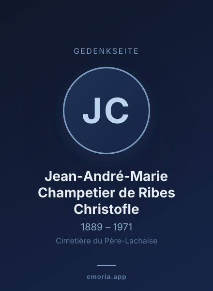 Gedenkportrait von Jean-André-Marie Champetier de Ribes Christofle