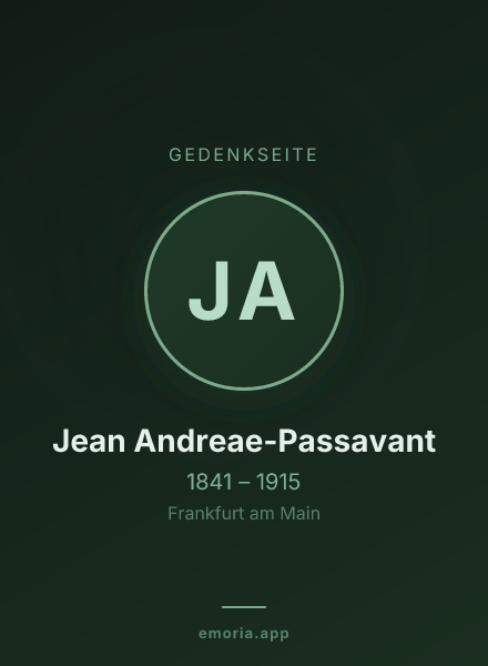 Gedenkportrait von Jean Andreae-Passavant