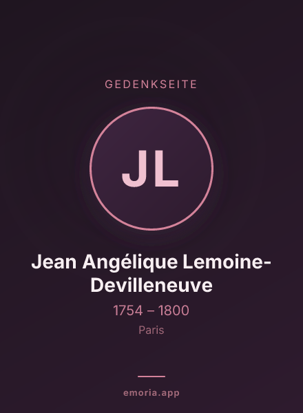 Gedenkportrait von Jean Angélique Lemoine-Devilleneuve