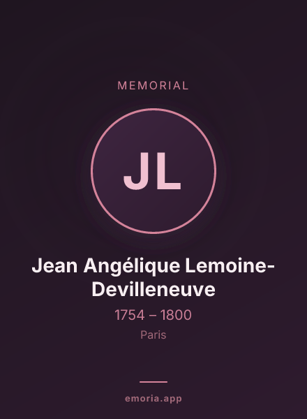 Memorial portrait of Jean Angélique Lemoine-Devilleneuve