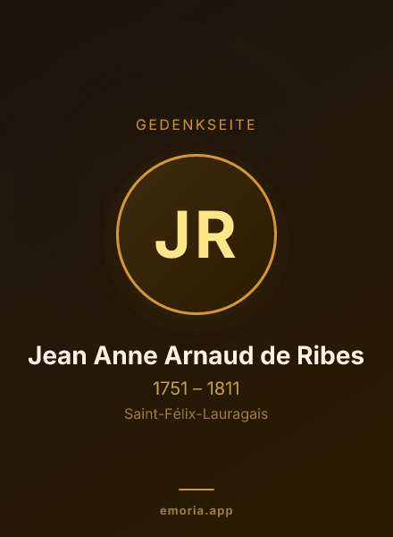Gedenkportrait von Jean Anne Arnaud de Ribes