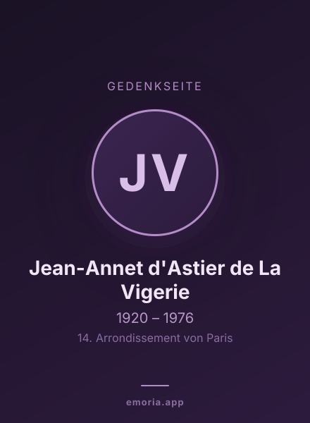 Gedenkportrait von Jean-Annet d'Astier de La Vigerie