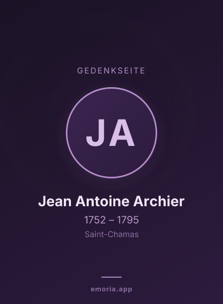Gedenkportrait von Jean Antoine Archier