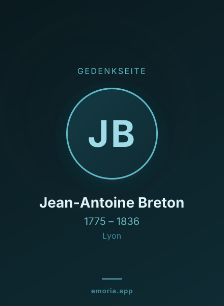 Gedenkportrait von Jean-Antoine Breton