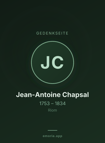 Gedenkportrait von Jean-Antoine Chapsal