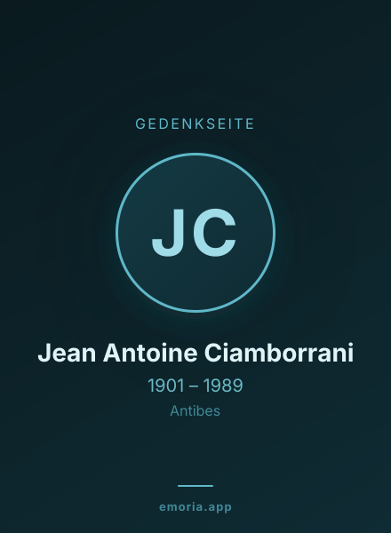 Gedenkportrait von Jean Antoine Ciamborrani