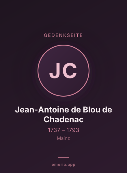 Gedenkportrait von Jean-Antoine de Blou de Chadenac