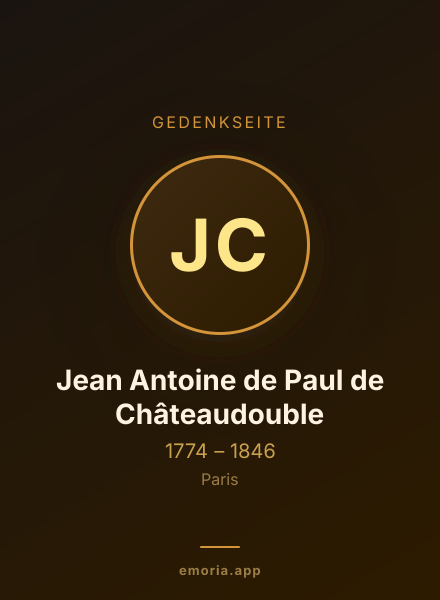 Gedenkportrait von Jean Antoine de Paul de Châteaudouble