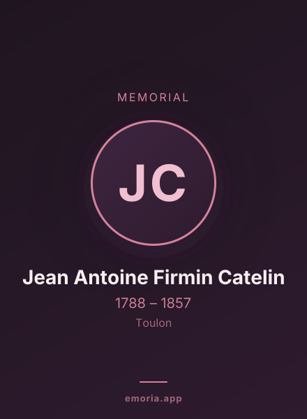 Memorial portrait of Jean Antoine Firmin Catelin