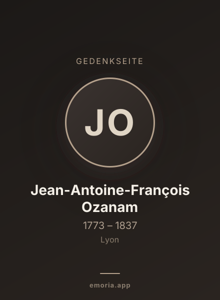 Gedenkportrait von Jean-Antoine-François Ozanam