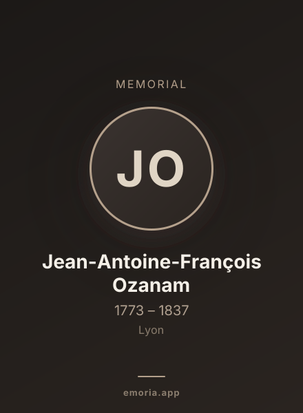Memorial portrait of Jean-Antoine-François Ozanam