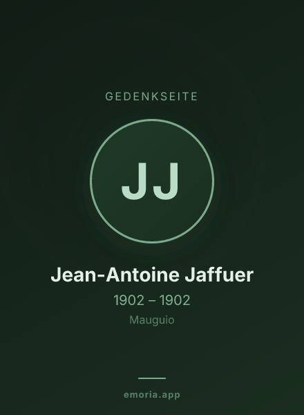 Gedenkportrait von Jean-Antoine Jaffuer