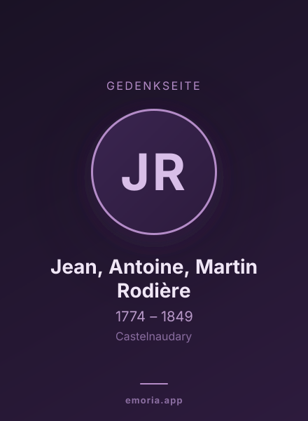 Gedenkportrait von Jean, Antoine, Martin Rodière