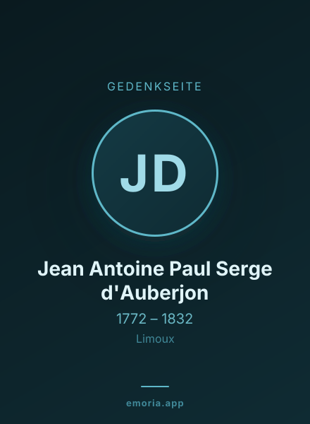 Gedenkportrait von Jean Antoine Paul Serge d'Auberjon