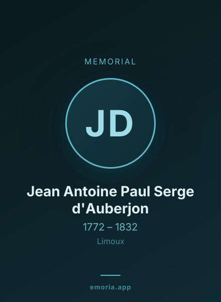 Memorial portrait of Jean Antoine Paul Serge d'Auberjon
