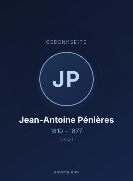 Gedenkportrait von Jean-Antoine Pénières