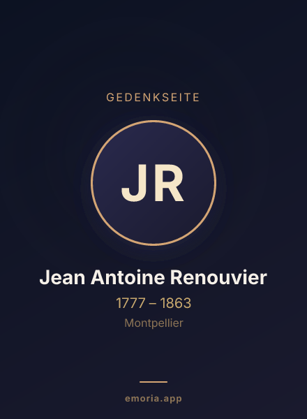 Gedenkportrait von Jean Antoine Renouvier