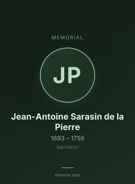 Memorial portrait of Jean-Antoine Sarasin de la Pierre