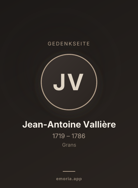 Gedenkportrait von Jean-Antoine Vallière