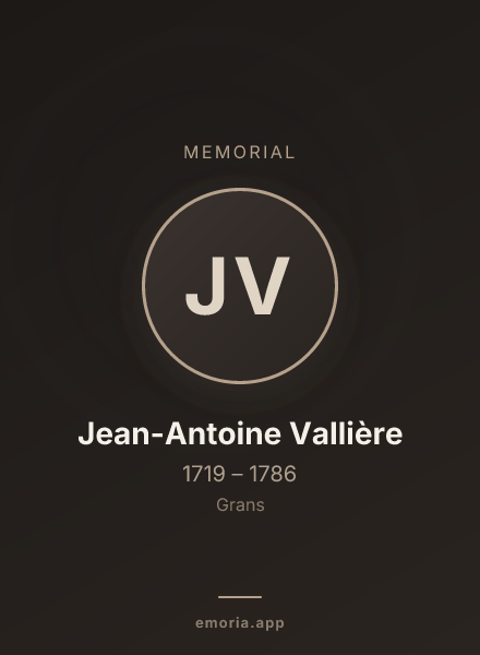 Memorial portrait of Jean-Antoine Vallière
