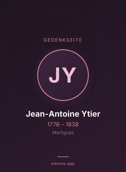 Gedenkportrait von Jean-Antoine Ytier