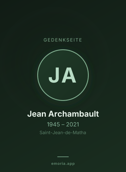 Gedenkportrait von Jean Archambault
