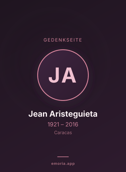 Gedenkportrait von Jean Aristeguieta