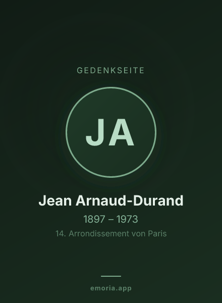 Gedenkportrait von Jean Arnaud-Durand