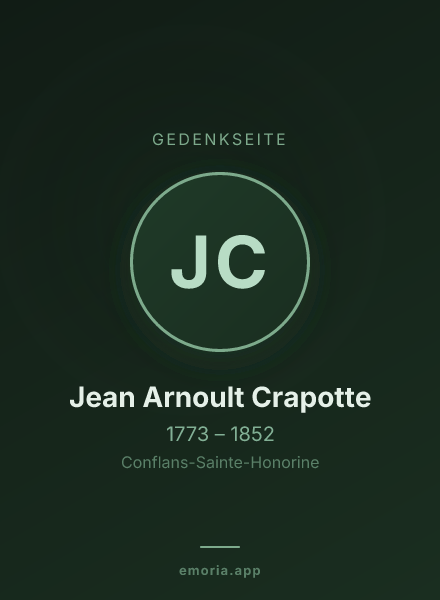 Gedenkportrait von Jean Arnoult Crapotte