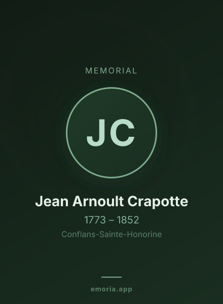 Memorial portrait of Jean Arnoult Crapotte