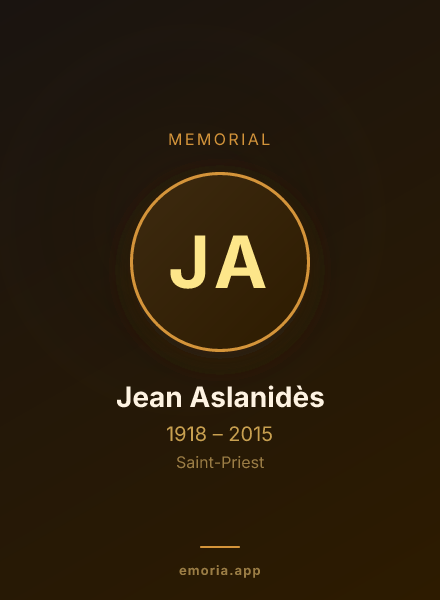 Memorial portrait of Jean Aslanidès