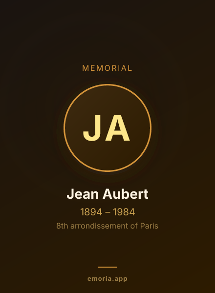 Memorial portrait of Jean Aubert