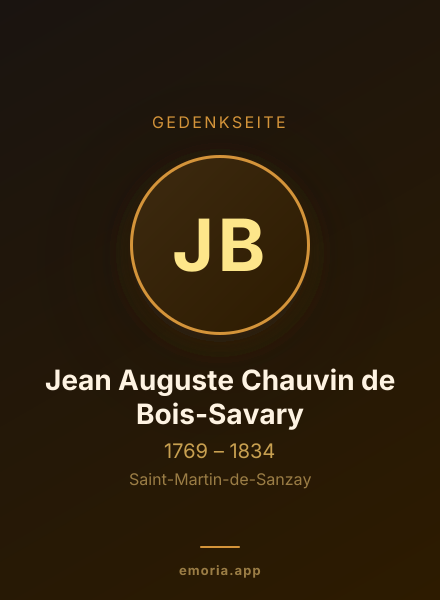 Gedenkportrait von Jean Auguste Chauvin de Bois-Savary