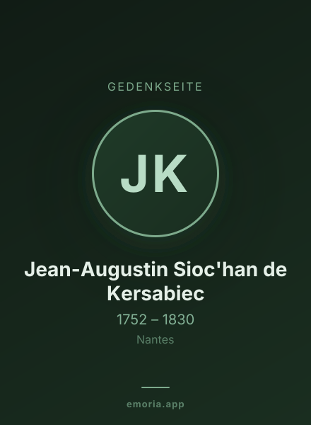 Gedenkportrait von Jean-Augustin Sioc'han de Kersabiec