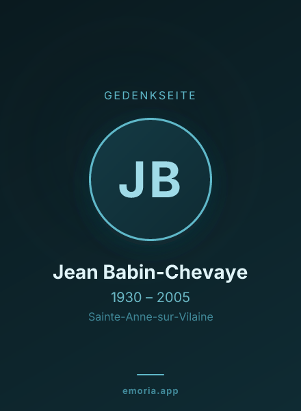 Gedenkportrait von Jean Babin-Chevaye