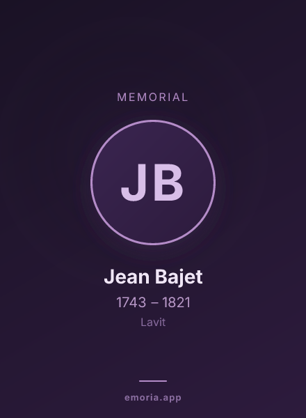 Memorial portrait of Jean Bajet