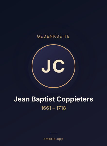 Gedenkportrait von Jean Baptist Coppieters