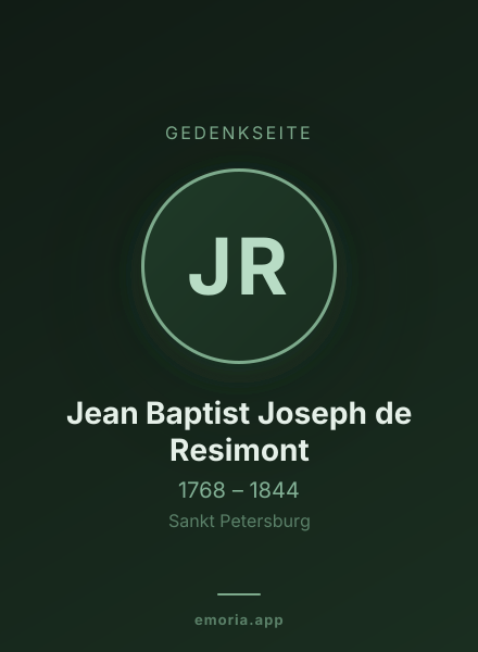 Gedenkportrait von Jean Baptist Joseph de Resimont