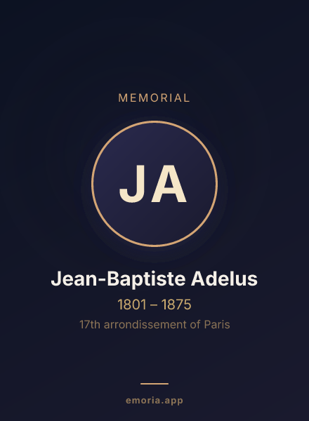 Memorial portrait of Jean-Baptiste Adelus