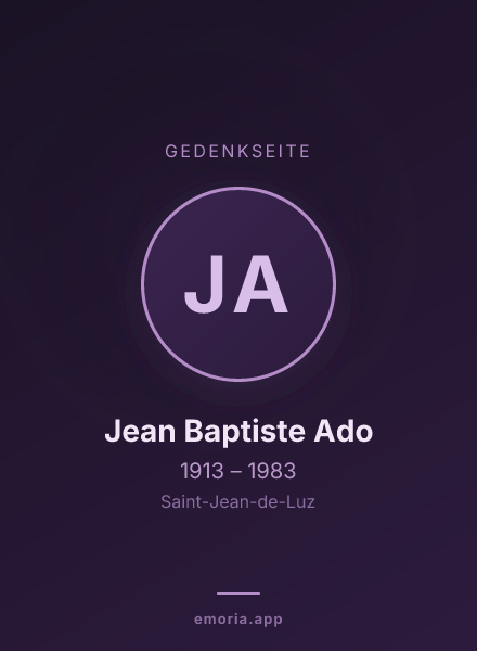 Gedenkportrait von Jean Baptiste Ado