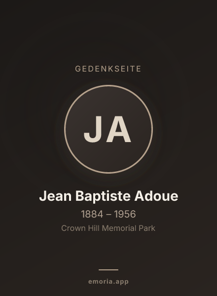 Gedenkportrait von Jean Baptiste Adoue