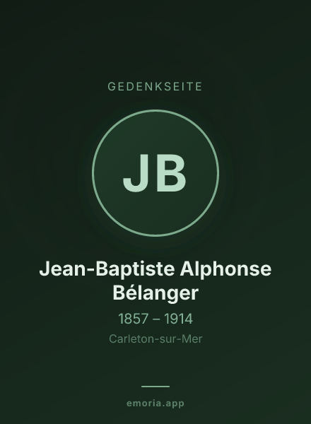 Gedenkportrait von Jean-Baptiste Alphonse Bélanger