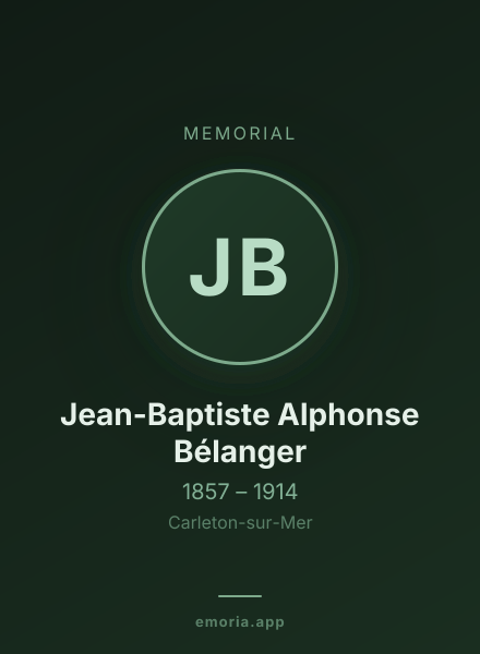 Memorial portrait of Jean-Baptiste Alphonse Bélanger