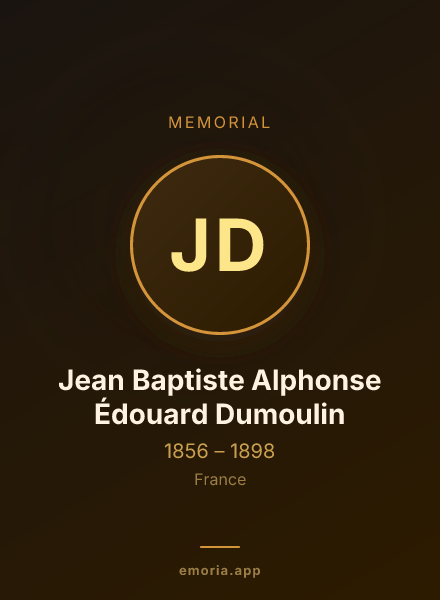 Memorial portrait of Jean Baptiste Alphonse Édouard Dumoulin